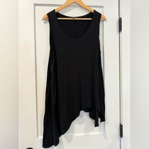 Eileen Fisher Black Asymmetrical Tank Top